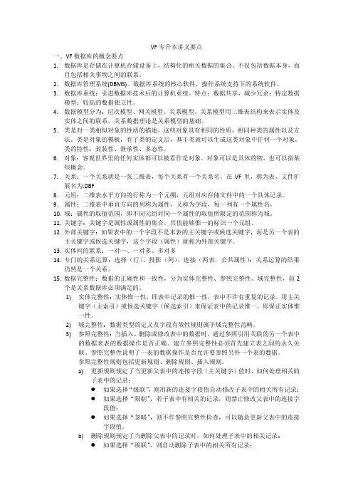 VF讲义要点