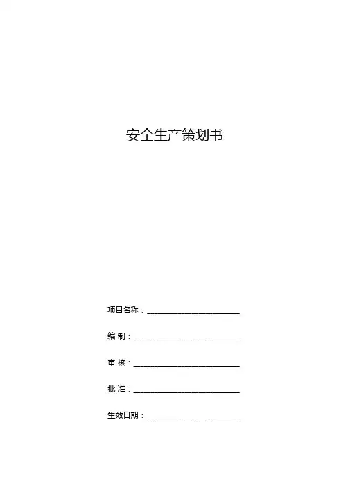 项目安全生产策划书