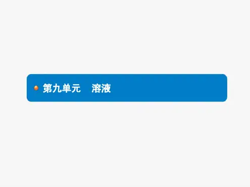 人教版中考化学总复习课件第九单元 溶液42页