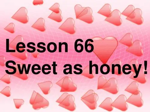 2019年新概念2册Lesson 66 Sweet as honey共29张PPT语文