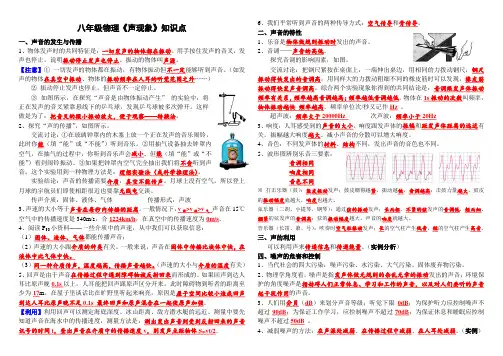 人教版八年级物理上册《声现象》知识点精编
