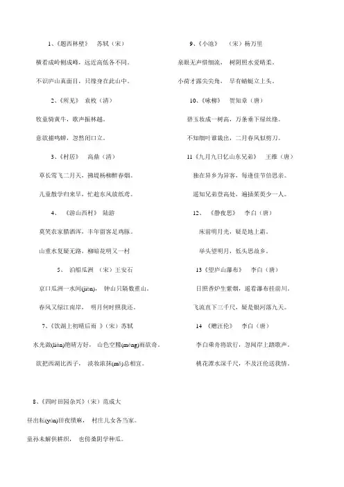 古诗题目