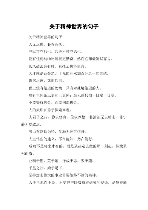 关于精神世界的句子