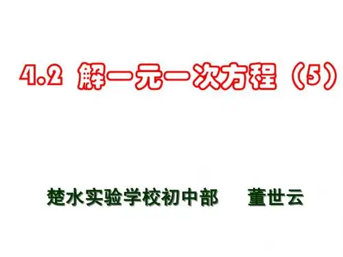 4.2 解一元一次方程(5)- -