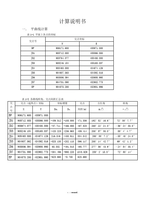平竖曲线设计计算#精选.
