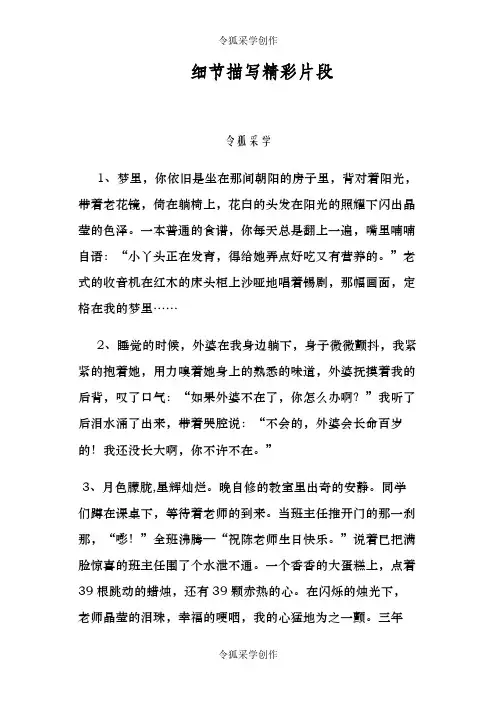 人物细节描写片段
