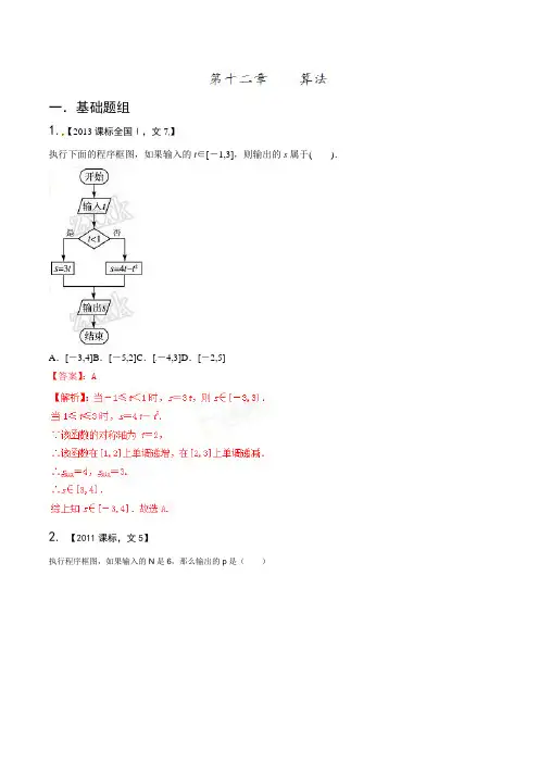 高考数学(文科)分项专题 算法(解析)