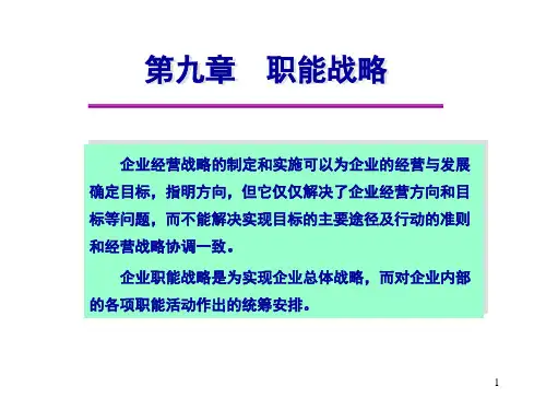 第九章职能战略