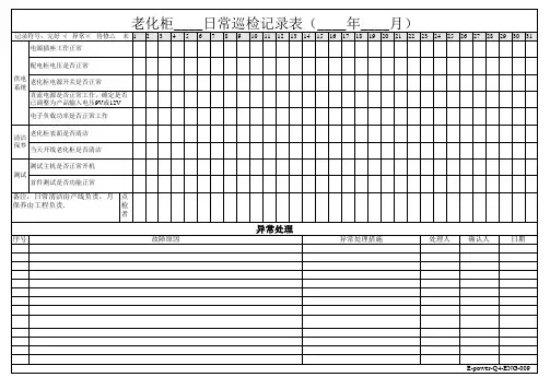 老化柜巡检记录表