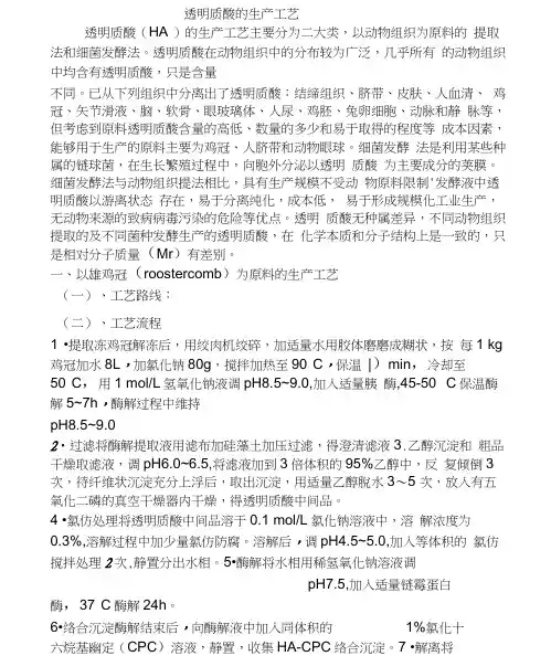 透明质酸的制备