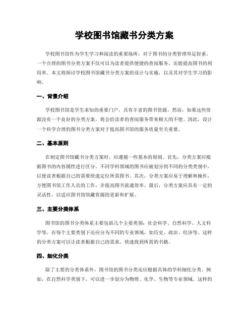 学校图书馆藏书分类方案