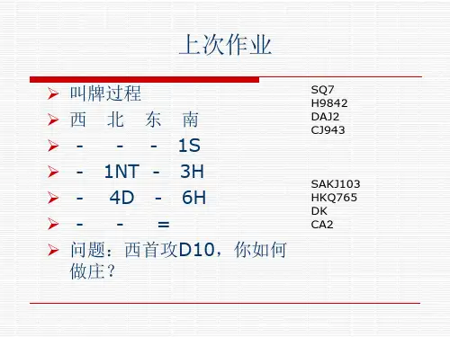 桥牌防守基本打法1首攻和信号
