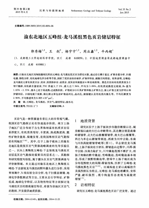 渝东北地区五峰组-龙马溪组黑色页岩储层特征