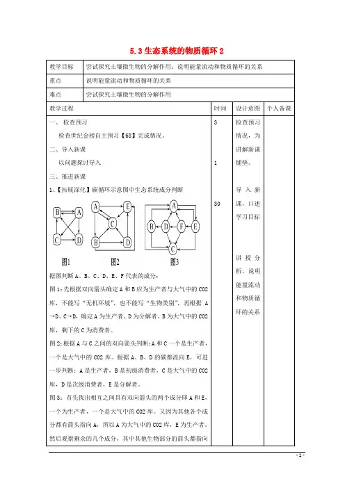 江西省万载县高中生物 第5章 生态系统及其稳定性 5.3 生态系统的物质循环2教案 新人教版必修3