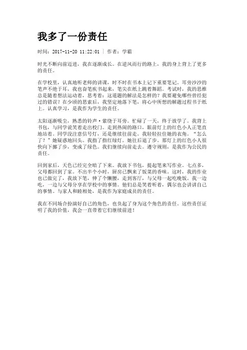 我多了一份责任