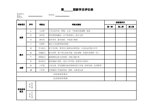 新人评估表