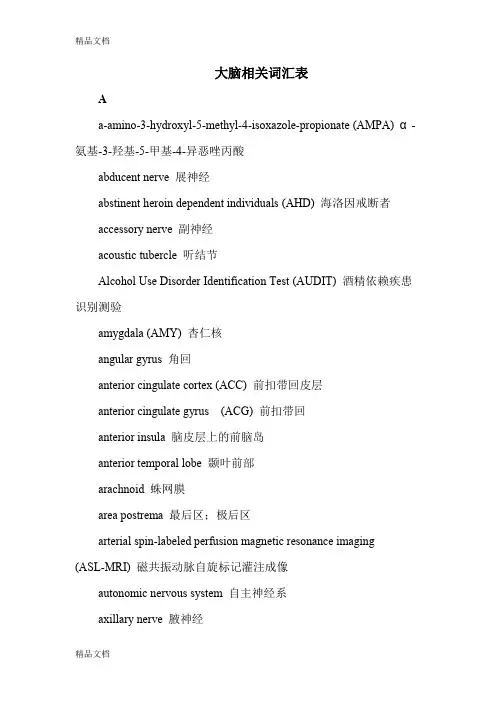 (整理)大脑词汇翻译整理.