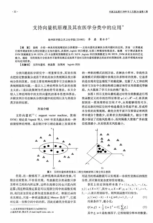 支持向量机原理及其在医学分类中的应用