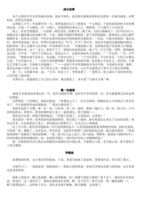成长故事作文 3