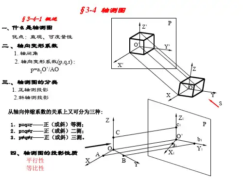 工程制图正等轴测图、斜二轴测图画法