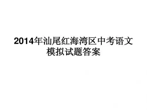 2014年汕尾红海湾区语文模拟试题答案