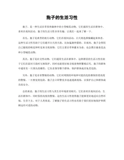 狍子的生活习性