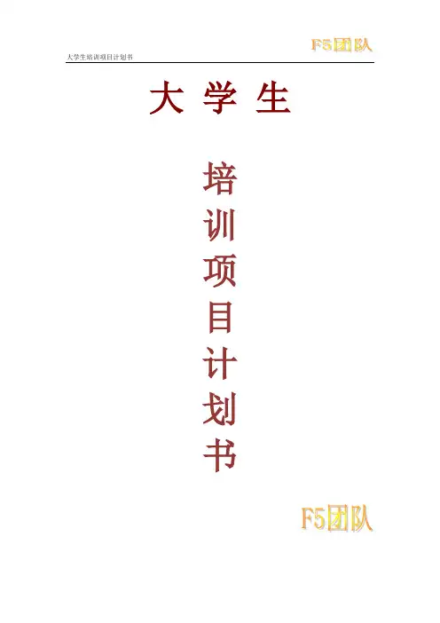 大学生培训项目计划书 2