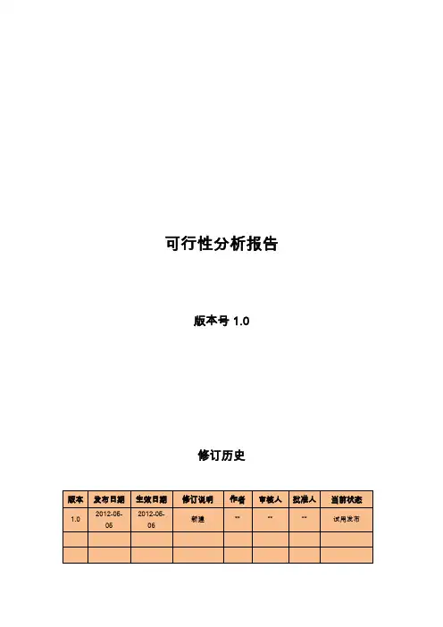 可行性分析报告模板