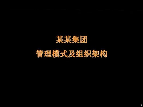 管理模式及组织架构