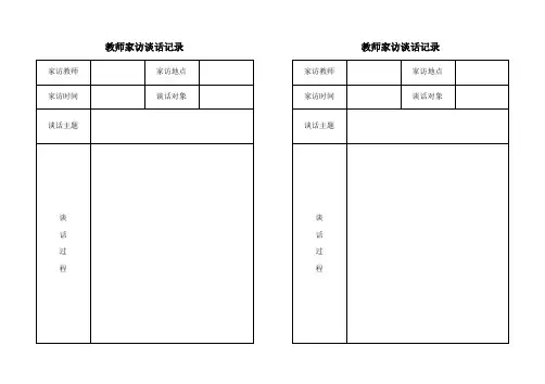 教师家访谈话记录