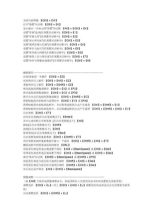ps cs5快捷键