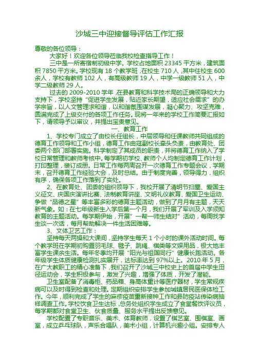 中学迎接督导检查工作汇报