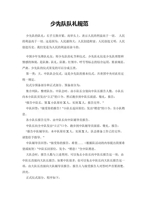 少先队队礼规范