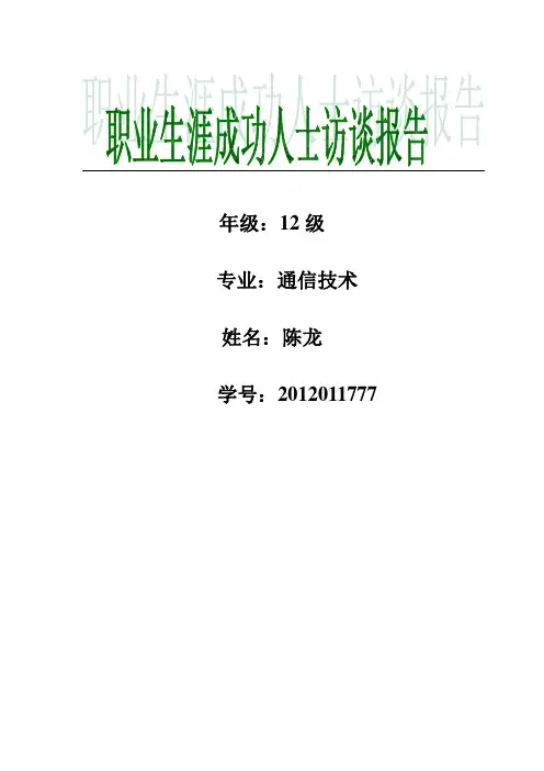 职业生涯成功人士访谈报告