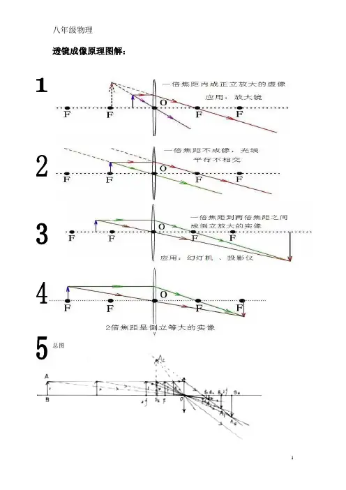 初中光学透镜光路图