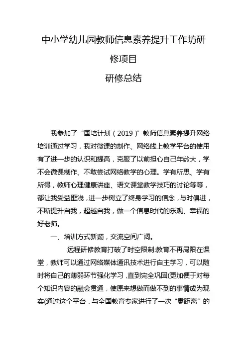 中小学幼儿园教师信息素养提升研修总结 (99)