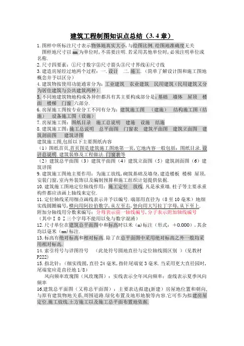 建筑工程制图知识点