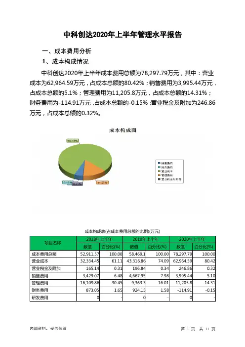 中科创达2020年上半年管理水平报告
