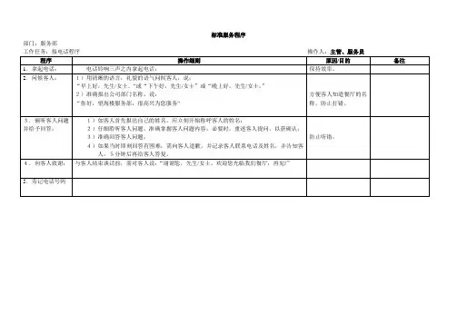 SOP标准化流程
