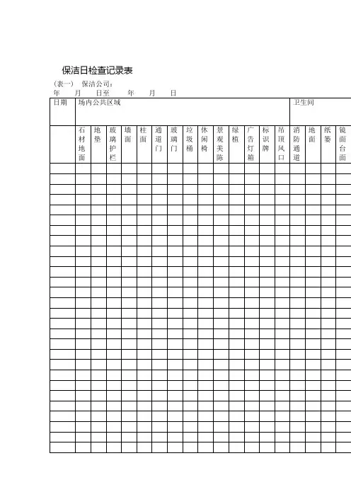 FRHJ保洁日检查表