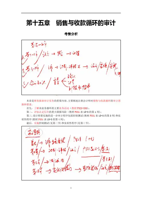 2011注会审计·第15章·销售与收款循环的审计