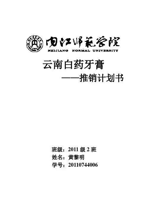 推销计划书模板