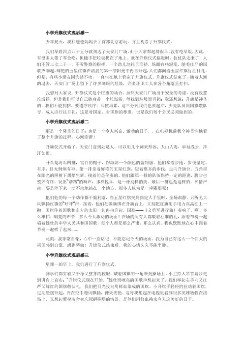 小学升旗仪式观后感范文3篇