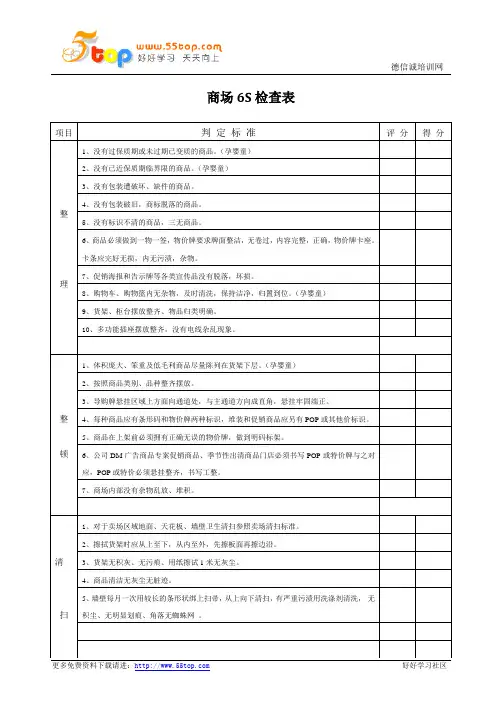 商场6S检查表
