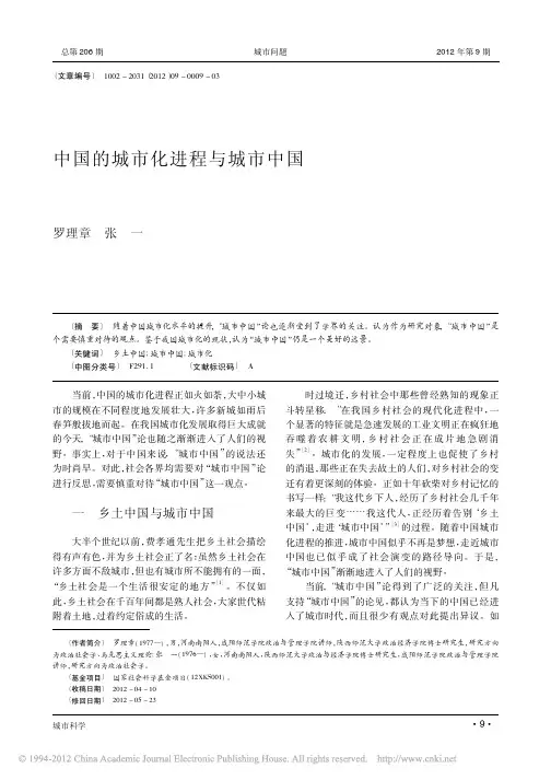 中国的城市化进程与城市中国_罗理章