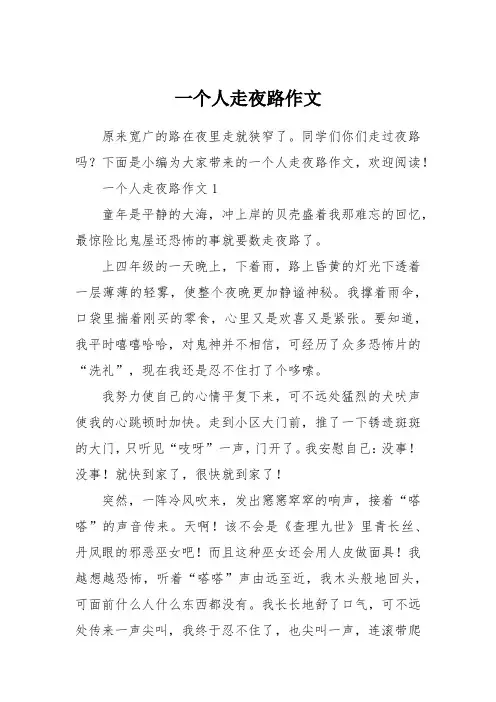 一个人走夜路作文