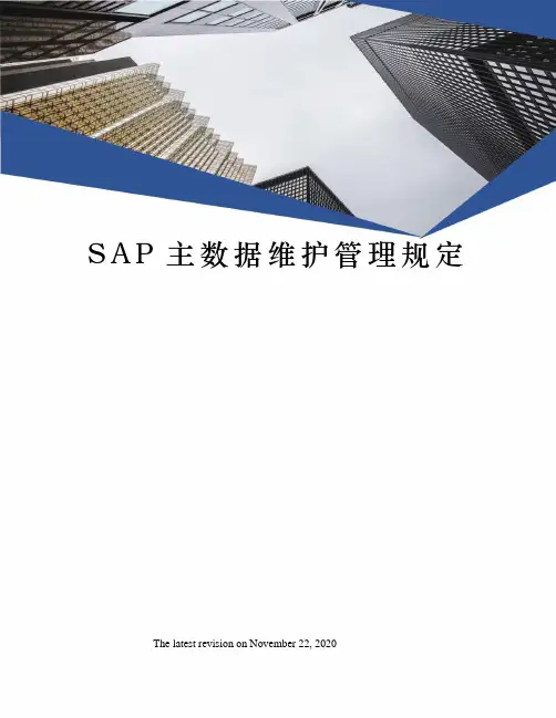 SAP主数据维护管理规定