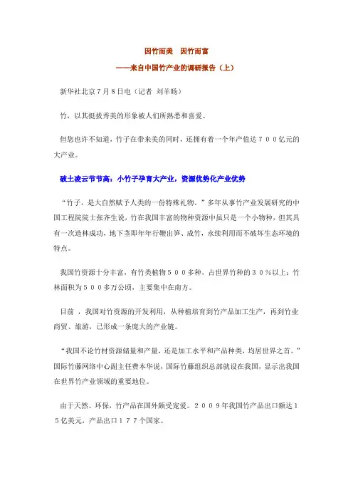 竹产业的调研报告