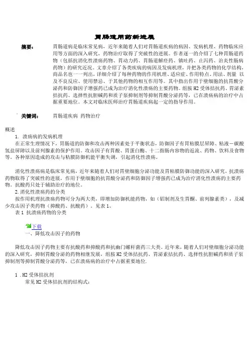 胃肠道用药 销售,市场分析
