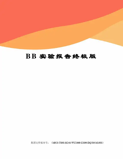 BB实验报告终极版